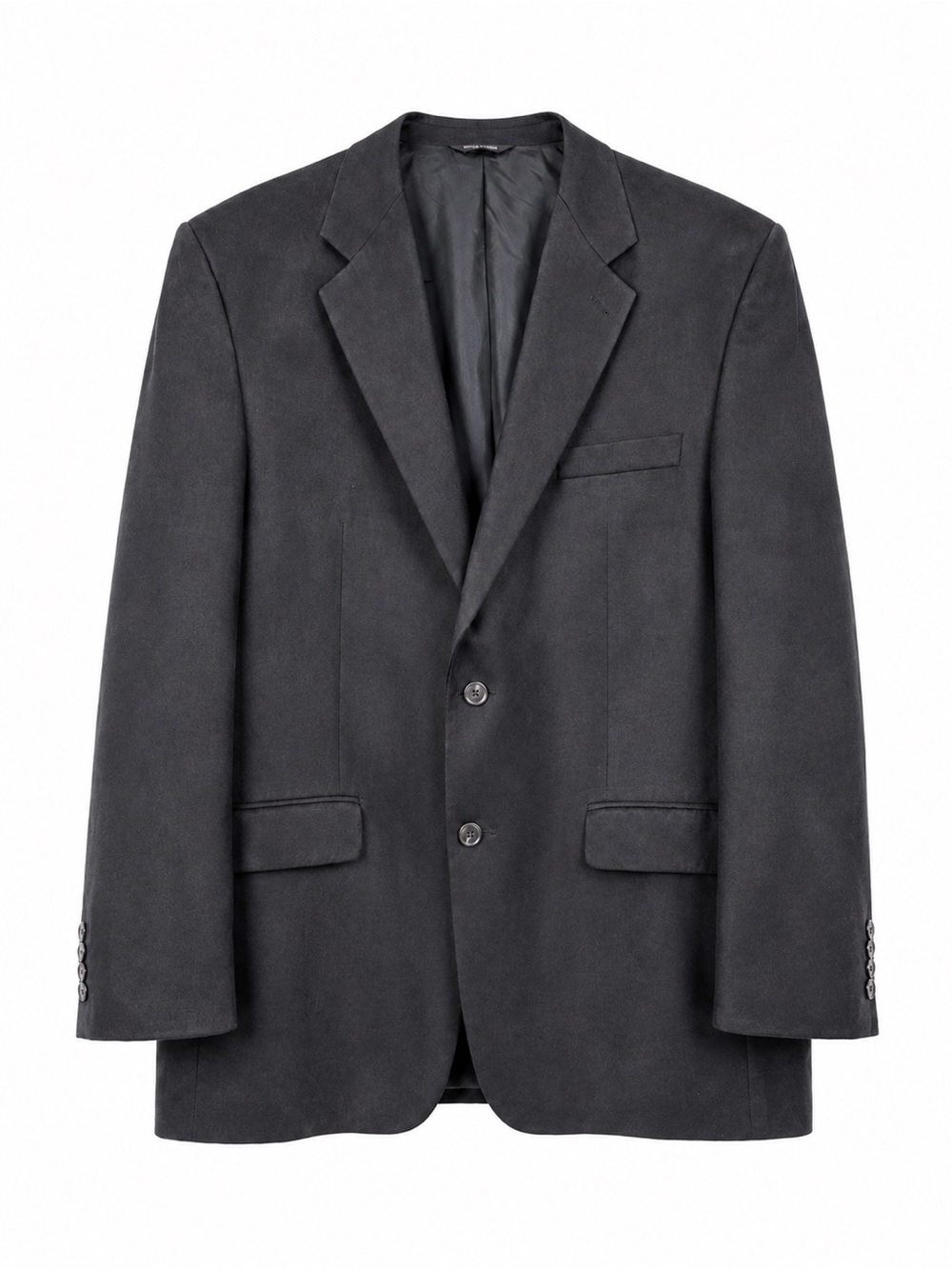 Lauren Ralph Lauren Blazer 44L Black Faux Suede Sport Coat 2 Button Dress Jacket